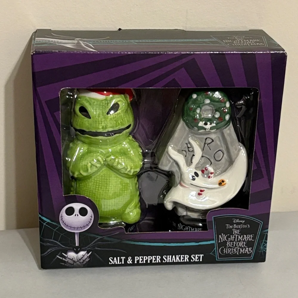 Nightmare Before Christmas Zero Dog & Oogie Boogie Salt & Pepper Shakers new
